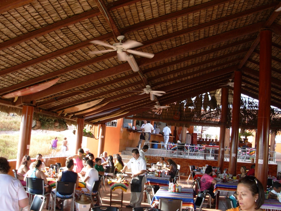 Seafood palapa restaurant right on the sand in Mazatlán