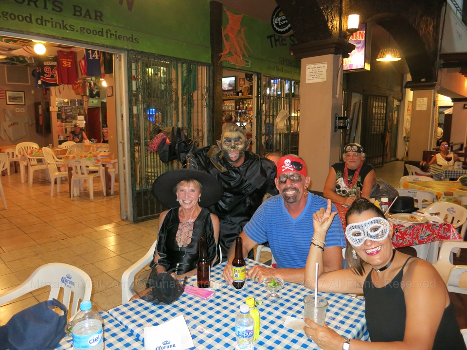 Themed holiday nightlife decorations and costumes in Mazatlán, Mexico