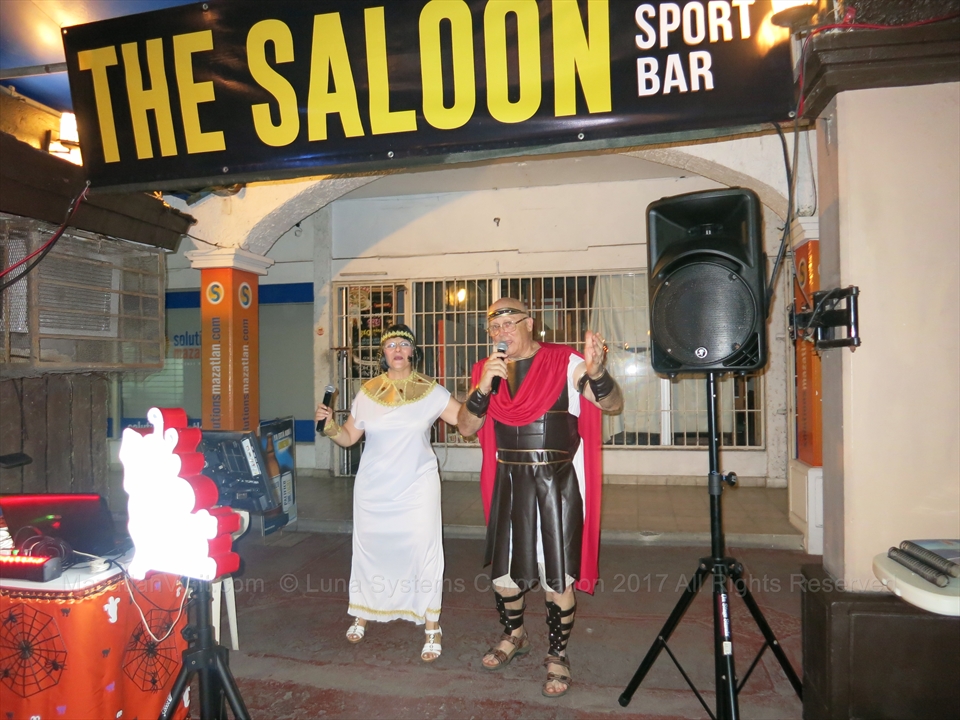 Halloween karaoke and costume parties at the Saloon bar in Mazatlán