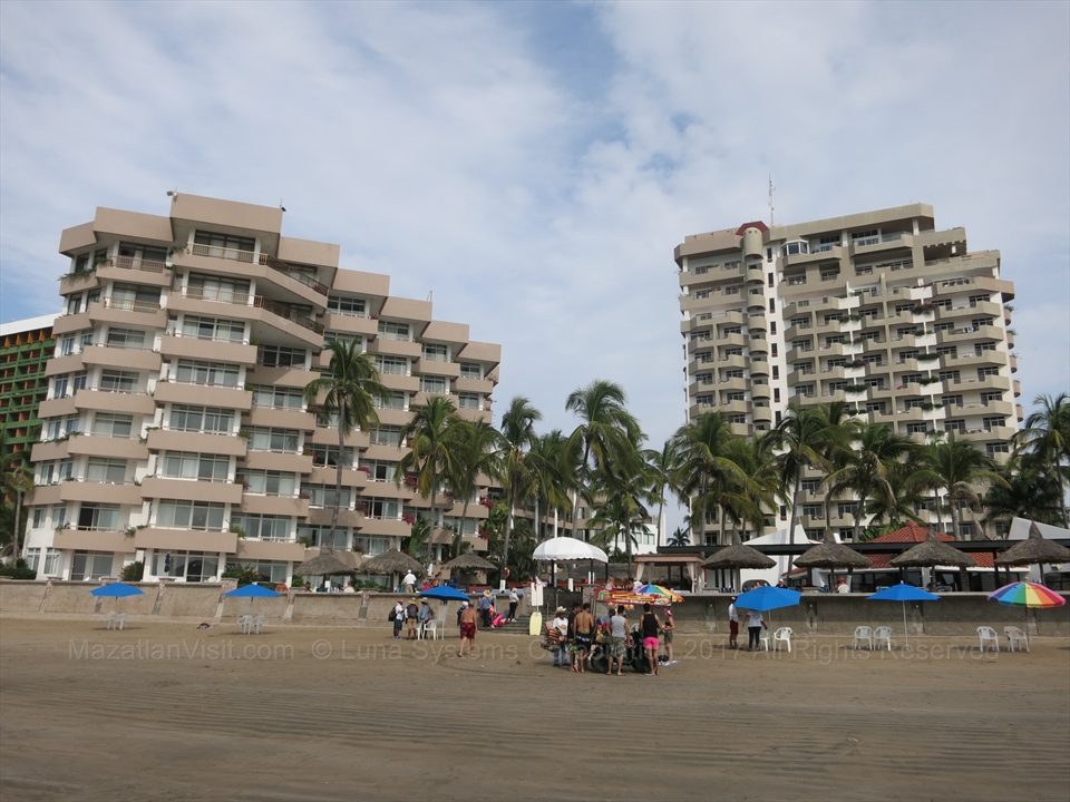 Panoramic twilight sky over the resort towers