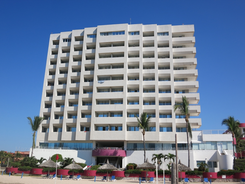 Modern luxury oceanfront condominium towers in Mazatlán