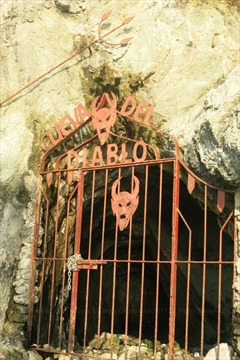 Devil's Cave wrought-iron gate entrance in Mazatlán, Sinaloa, Mexico
