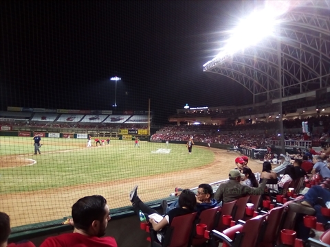 Night view illuminating the turf fields at Teodoro Mariscal Stadium