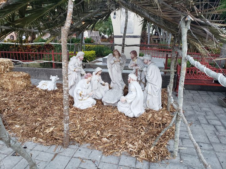 Festive light tunnels and nativity scenes wrapping around the iron paths