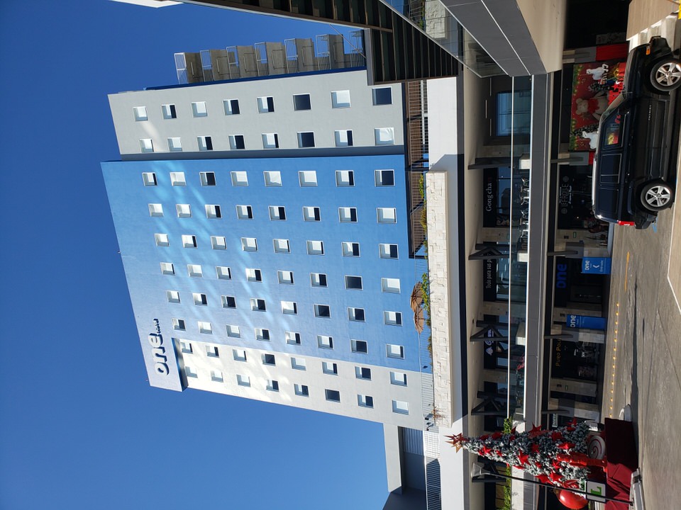 The exterior tower architecture of One Mazatlán hotel