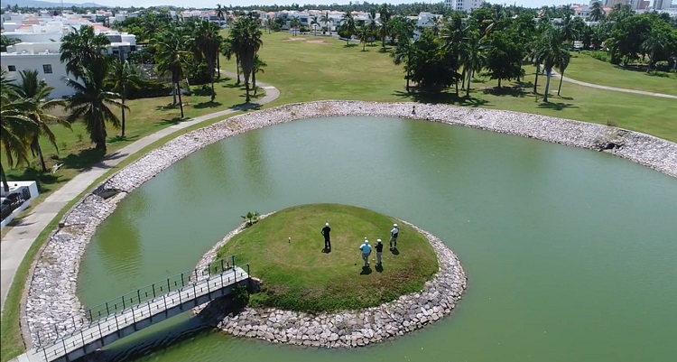 Residential villas lining the greens at El Cid country club