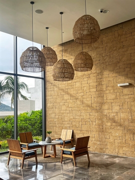 Modern marble lines of the main guest lobby