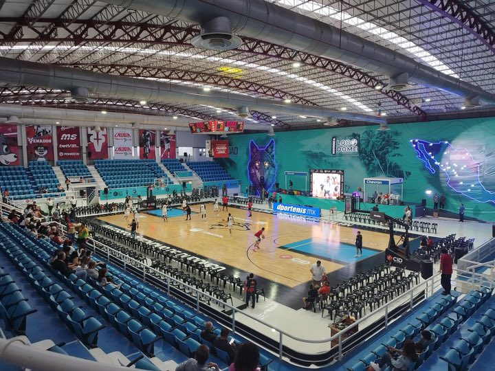 Exterior structural view of the main LoboDome stadium arena in Mazatlán, Mexico