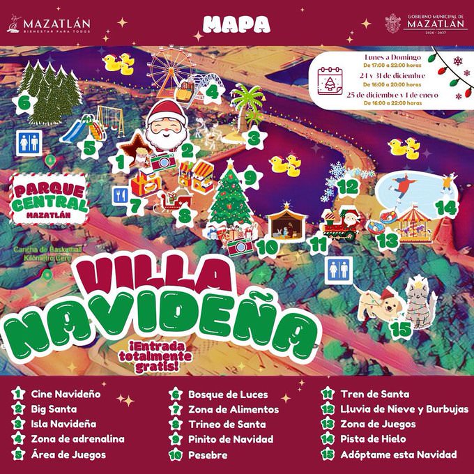Official master site map blueprint for the seasonal Christmas Village installation