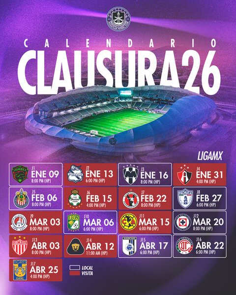 Official team graphics detailing the final scheduled home game match blocks