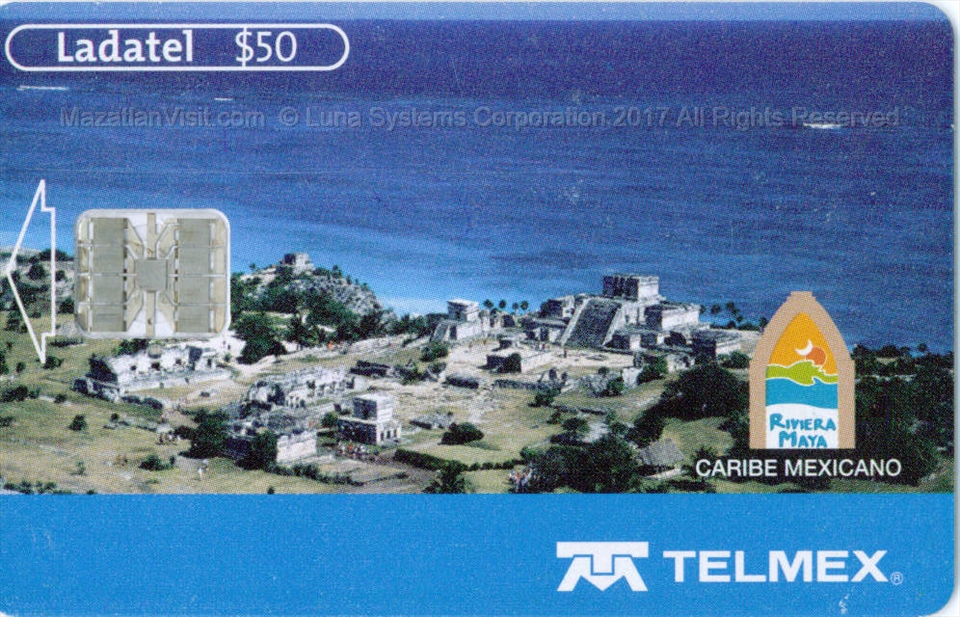 Prepaid Telmex phone card featuring Mexican artwork