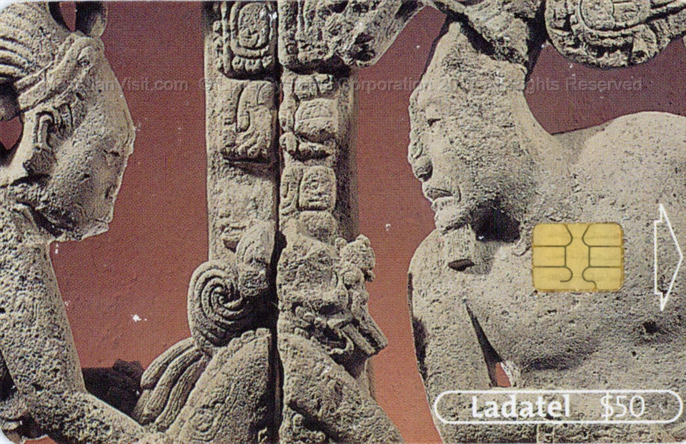 Prepaid Telmex phone card with historical monuments